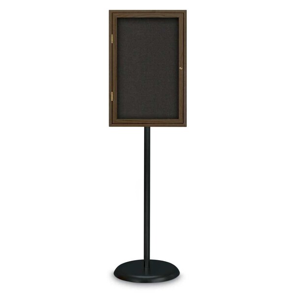 United Visual Products Corkboard, Double Door, Radius Frame, 60x36", Black/Buff UV7004-BLACK-BUFF - main